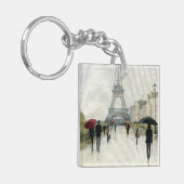Eiffelturm | Paris im Regen Schlüsselanhänger (Vorderseite links)