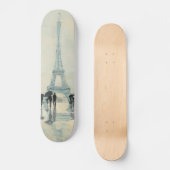 Eiffelturm | Paris im Regen Skateboard (Vorderseite)