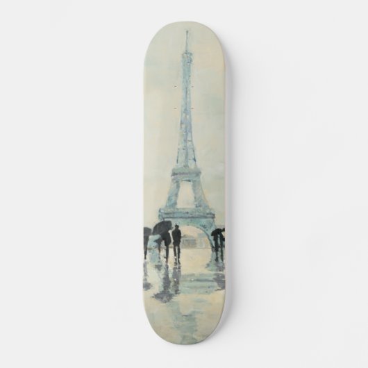 Eiffelturm | Paris im Regen Skateboard (Vorderseite)