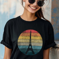 Eiffelturm Paris im Retro Sunset Circle Vintag