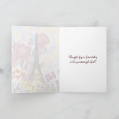 Eiffelturm, Paris Iris, Tulips Spring Blumen Karte (Innenseite)