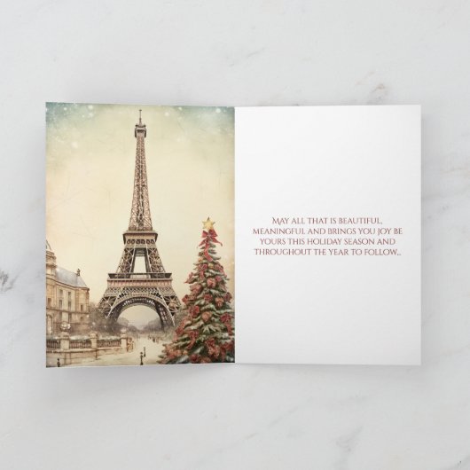 Eiffelturm, Paris Joyeux Weihnachten Weihnachten (Innenseite)