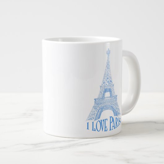 Eiffelturm.Paris Jumbo-Tasse (Vorderseite Rechts)
