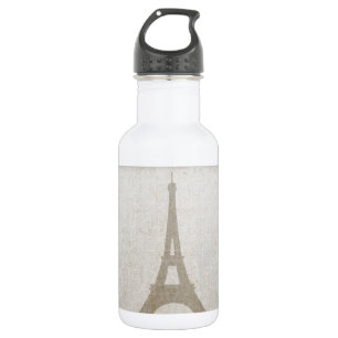 Eiffelturm Paris Leinen Jute vintage rustikal Trinkflasche