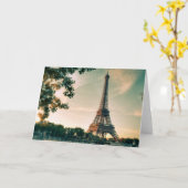 Eiffelturm Paris Liebe Romantische Reise Karte (Gelbe Blume)