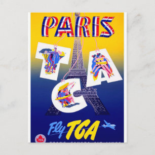 Eiffelturm Paris Luftverkehrswerbung Vintage Postkarte