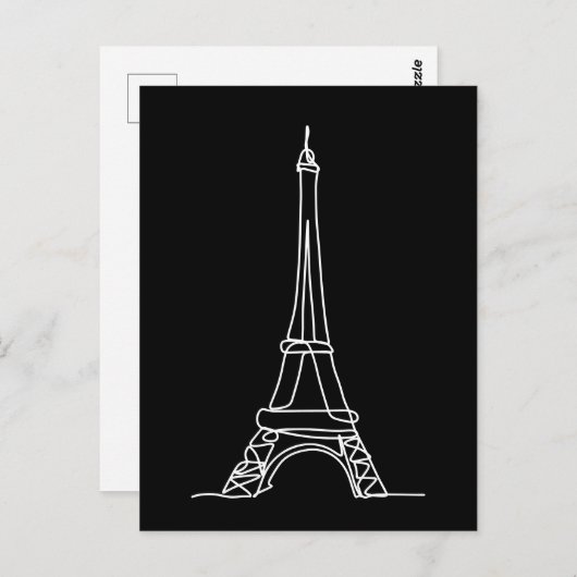 Eiffelturm Paris Minimalistische Linie Art Postkarte (Vorne/Hinten)