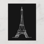 Eiffelturm Paris Minimalistische Linie Art Postkarte (Vorderseite)
