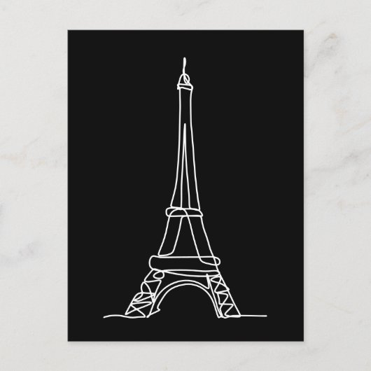 Eiffelturm Paris Minimalistische Linie Art Postkarte (Vorderseite)