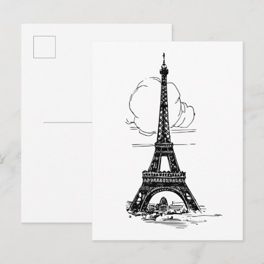 Eiffelturm Paris Postkarte (Vorne/Hinten)