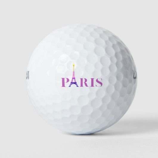 Eiffelturm-Paris-pulsierend und farbenfroh- Golfball (Vorderseite)