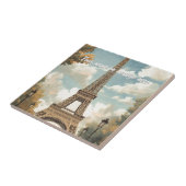 Eiffelturm Paris Reise Vintage Retro Art Name Fliese (Seite)