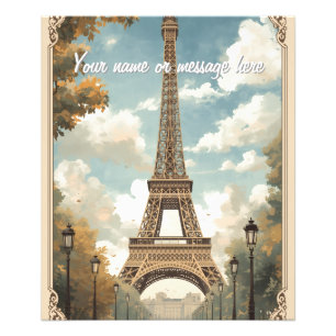 Eiffelturm Paris Reise Vintage Retro Art Name Fotodruck