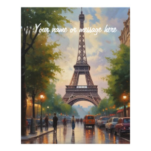 Eiffelturm Paris Reise Vintage Retro Art Name Fotodruck