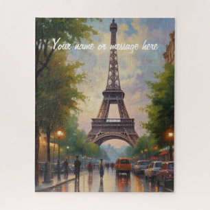 Eiffelturm Paris Reise Vintage Retro Art Name Puzzle