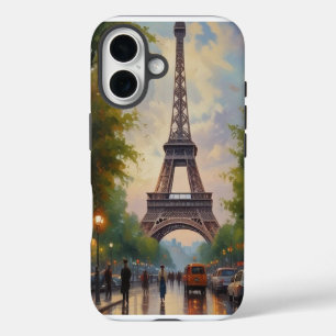 Eiffelturm Paris Reise Vintage Retro Kunst iPhone 16 Hülle