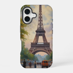 Eiffelturm Paris Reise Vintage Retro Kunst iPhone 16 Hülle