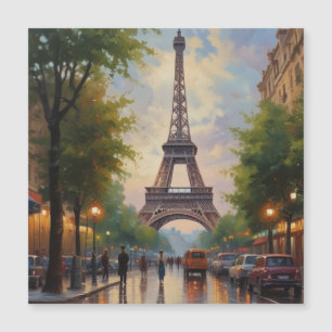 Eiffelturm Paris Reise Vintage Retro Kunst Magnetkarte