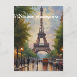 Eiffelturm Paris Reise Vintage Retro Kunst Name Postkarte