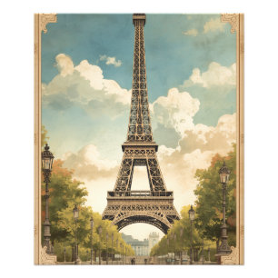 Eiffelturm Paris Reise Vintage-Stil Retro-Kunst Fotodruck