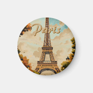 Eiffelturm Paris Reise Vintage-Stil Retro-Kunst Magnet