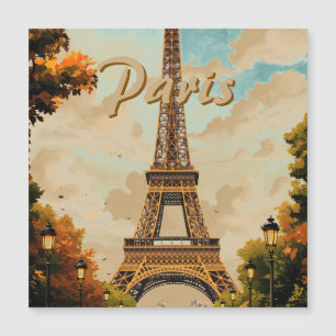 Eiffelturm Paris Reise Vintage-Stil Retro-Kunst Magnetkarte