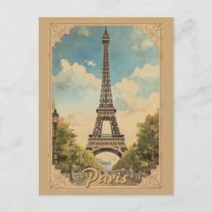 Eiffelturm Paris Reise Vintage Stil Retro Kunst Postkarte