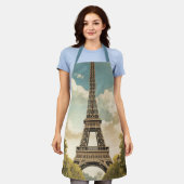 Eiffelturm Paris Reise Vintage Stil Retro Kunst Schürze (Getragen)