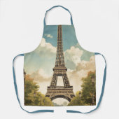 Eiffelturm Paris Reise Vintage Stil Retro Kunst Schürze (Vorderseite)
