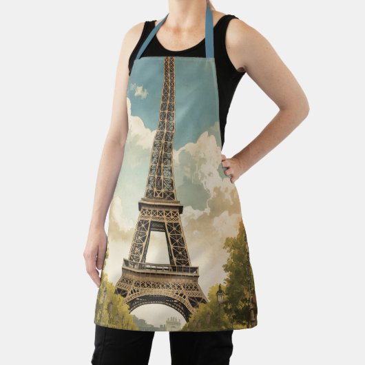 Eiffelturm Paris Reise Vintage Stil Retro Kunst Schürze (InSitu)