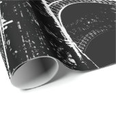 Eiffelturm Paris Reisen Schwarz-weißer Roter Pop K Geschenkpapier (Rolleneckpunkt)