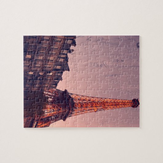 Eiffelturm - Paris Retro Style - 8x10 - 110 Stk. Puzzle (Horizontal)