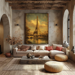 Eiffelturm Paris – Retro Vintage im Stil der Mitte Poster