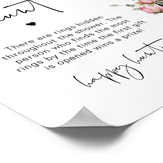 Eiffelturm Paris Ringjagd Brautparty Poster (Ecke)