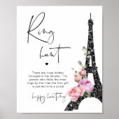 Eiffelturm Paris Ringjagd Brautparty Poster (Vorne)