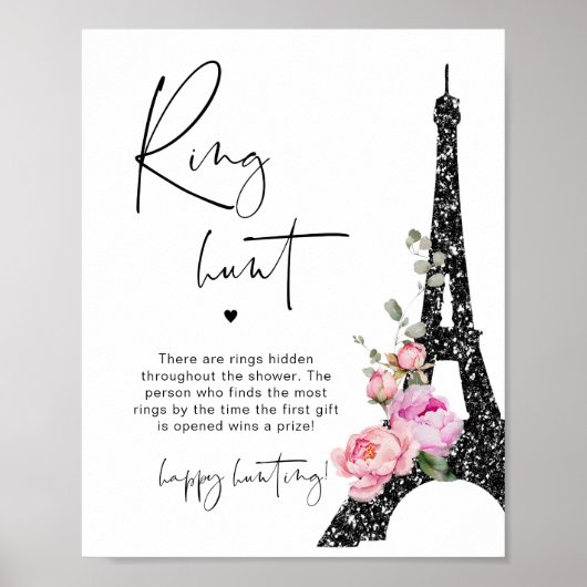 Eiffelturm Paris Ringjagd Brautparty Poster (Vorne)