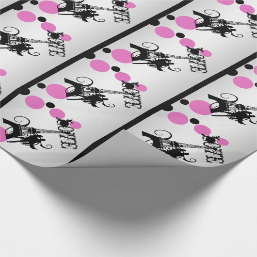 Eiffelturm Paris romantisch Geschenkpapier (Ecke)