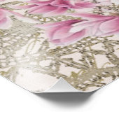 Eiffelturm, Paris Rosa Magnolia Fotodruck (Ecke)