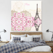 Eiffelturm, Paris Rosa Magnolia Leinwanddruck (Insitu (Schlafzimmer))