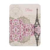 Eiffelturm, Paris Rosa Magnolia Magnet (Vertikal)