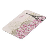 Eiffelturm, Paris Rosa Magnolia Magnet (Linke Seite)