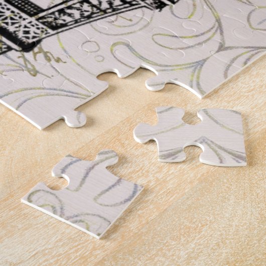 Eiffelturm, Paris Rosa Magnolia Puzzle (Seite)