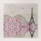 Eiffelturm, Paris Rosa Magnolia Puzzle (Vertikal)