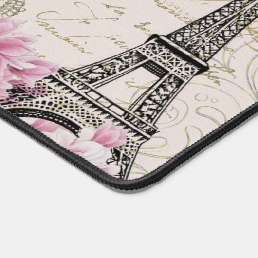 Eiffelturm, Paris Rosa Magnolia Schreibtischunterlage (Ecke)