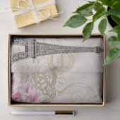 Eiffelturm, Paris Rosa Magnolia Seidenpapier (Geschenk)