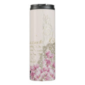Eiffelturm, Paris Rosa Magnolia Thermosbecher (Rückseite)