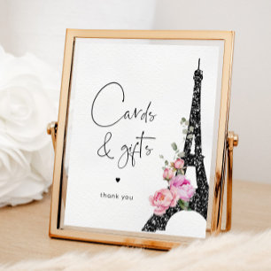 Eiffelturm paris schwarz rosa Karten und Geschenke Poster