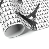 Eiffelturm Paris Schwarzweiss Geschenkpapier (Rolleneckpunkt)