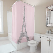 Eiffelturm Paris Silver Pink Swarovski Kristallleu Duschvorhang (Beispiel)