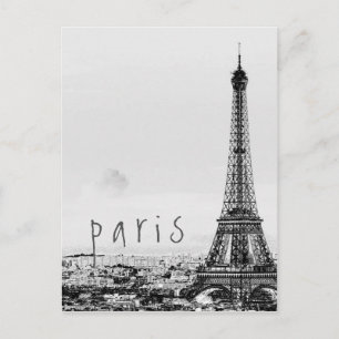 Eiffelturm Paris Stadt Grau Vintage Ansicht Postkarte